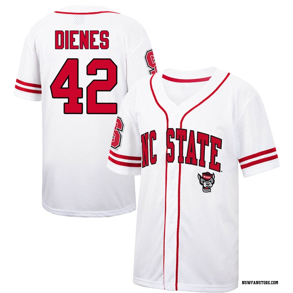 Men's Jacob Dienes NC State Wolfpack Replica Colosseum /Red Free Spirited Baseball Jersey - White