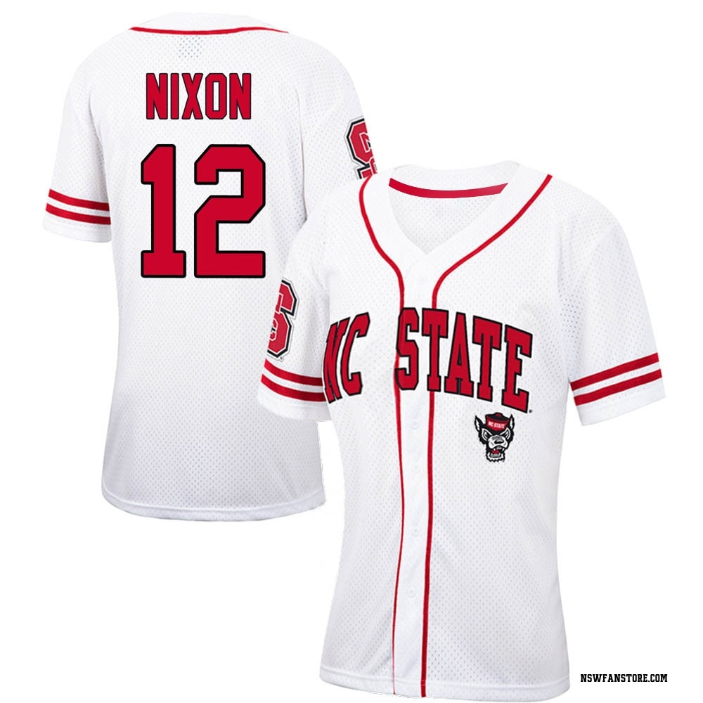 Women's Chase Nixon NC State Wolfpack Replica Colosseum /Red Free Spirited  Baseball Jersey - White